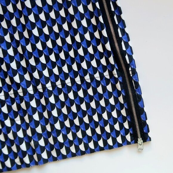 J. Crew Jet Set Women's Geometric Print Patterned Side Zip Career Shift Dress - Picture 9 of 12